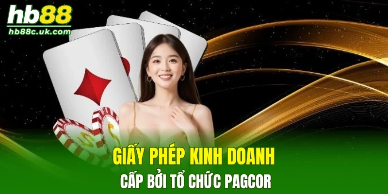 Giấy phép kinh doanh cấp bởi tổ chức Pagcor
