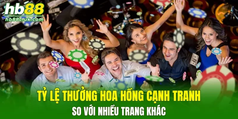 Tỷ lệ thưởng hoa hồng cạnh tranh so với nhiều trang khác